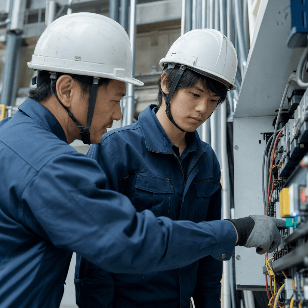 電気工事の現場 · 作業風景