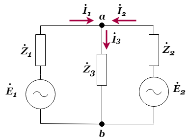 重ね合わせの理を用いた交流回路の解析の例題